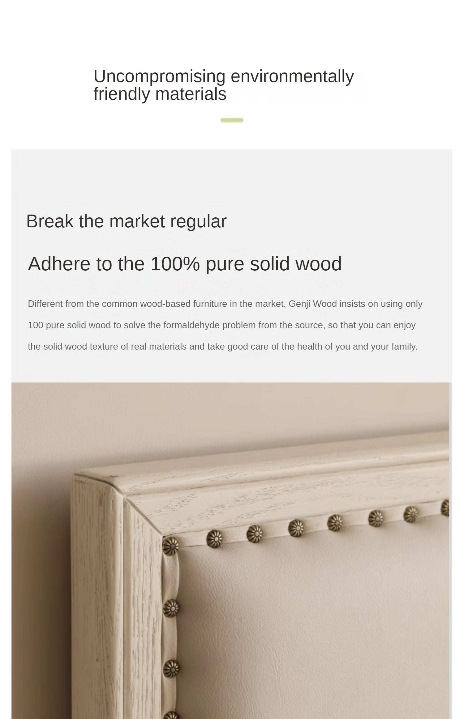 Oak Solid Wood Technology Fabric Soft Bed<