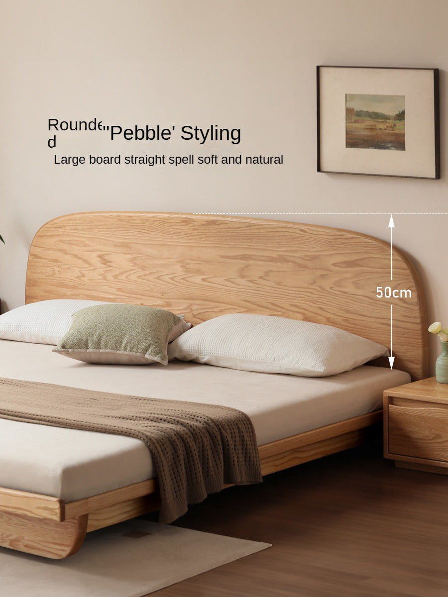 Oak Solid Wood Bed Modern Simple