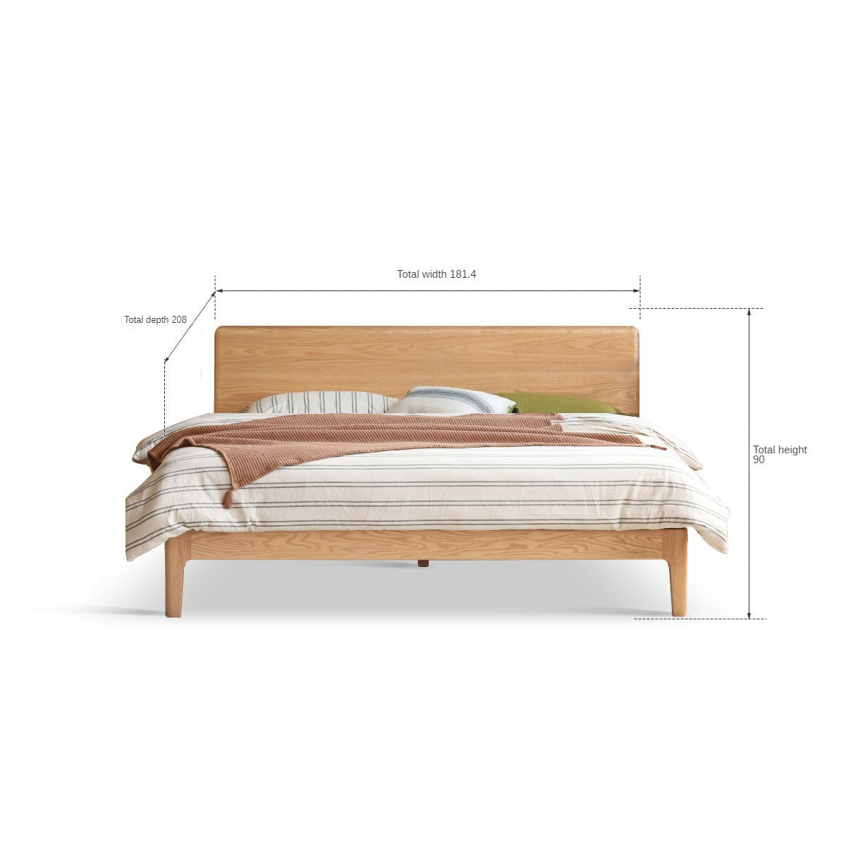 Oak Solid wood bed "