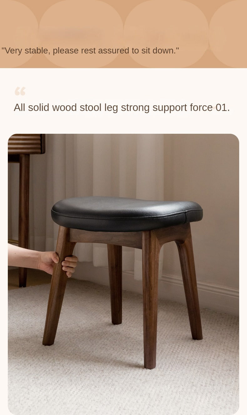 Oak Solid Wood Soft Makeup Stool