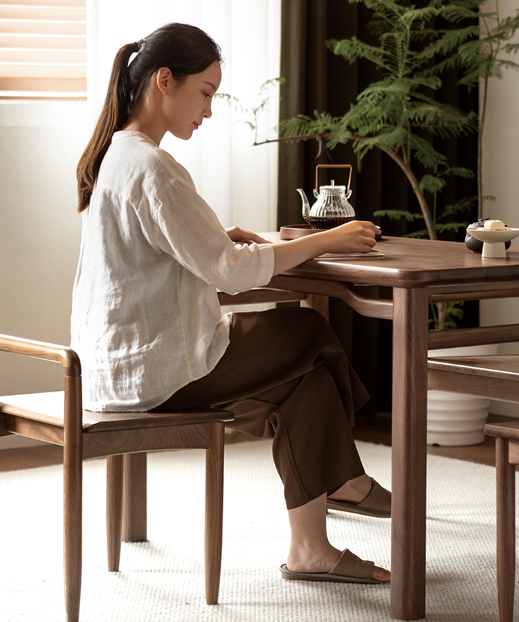 Black walnut, Ash solid wood style tea table