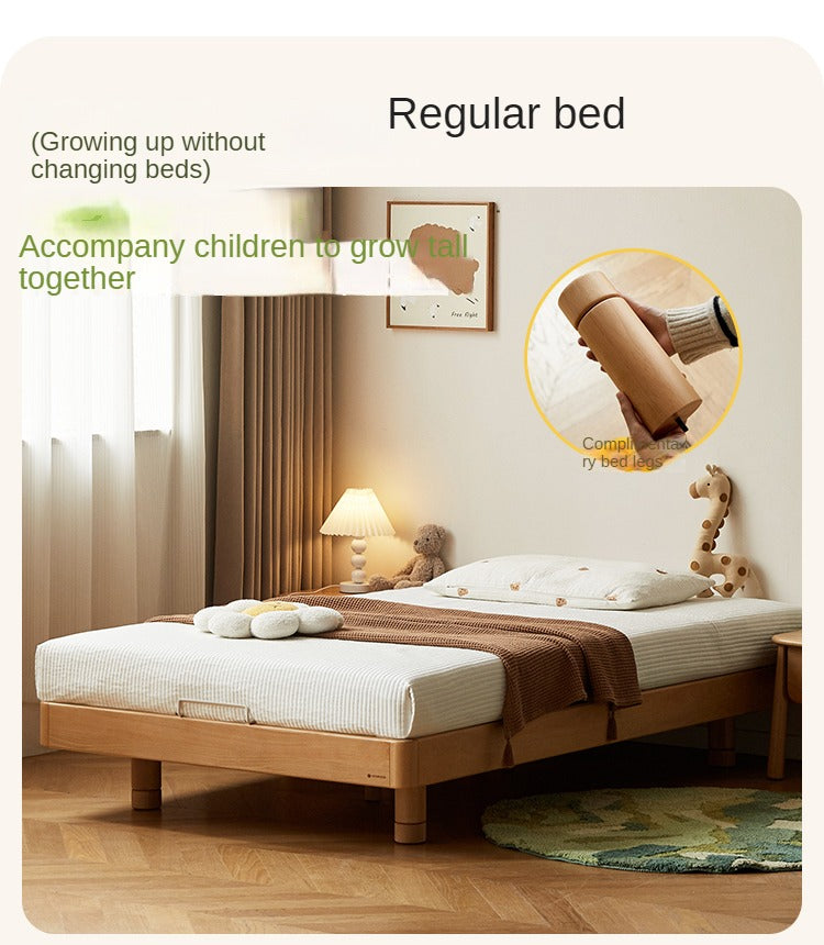 Beech Solid Wood Children's Splicing platform bed, headboard-free bed