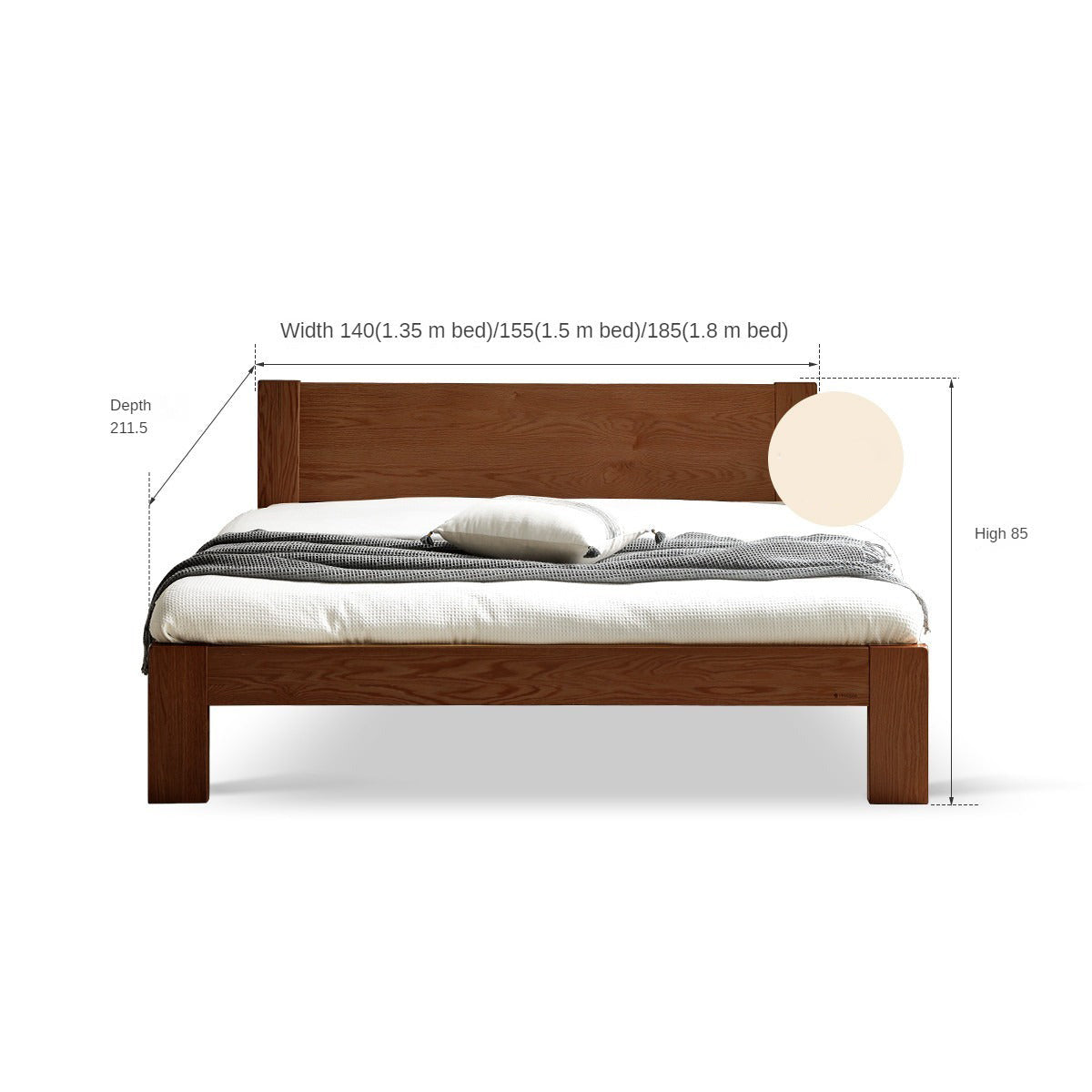 Oak, Rubberwood Solid Wood Bed - SPECIAL PRICE