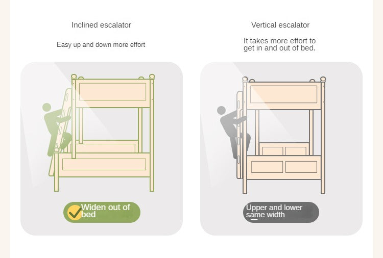 Oak Solid Wood Children's Bunk Bed.