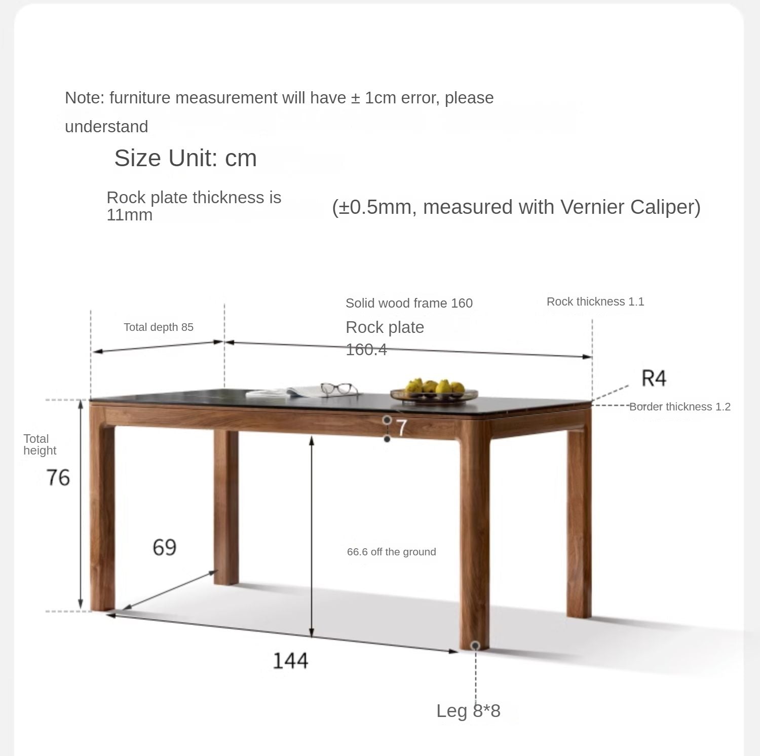 Black walnut solid wood rock slab dining table"