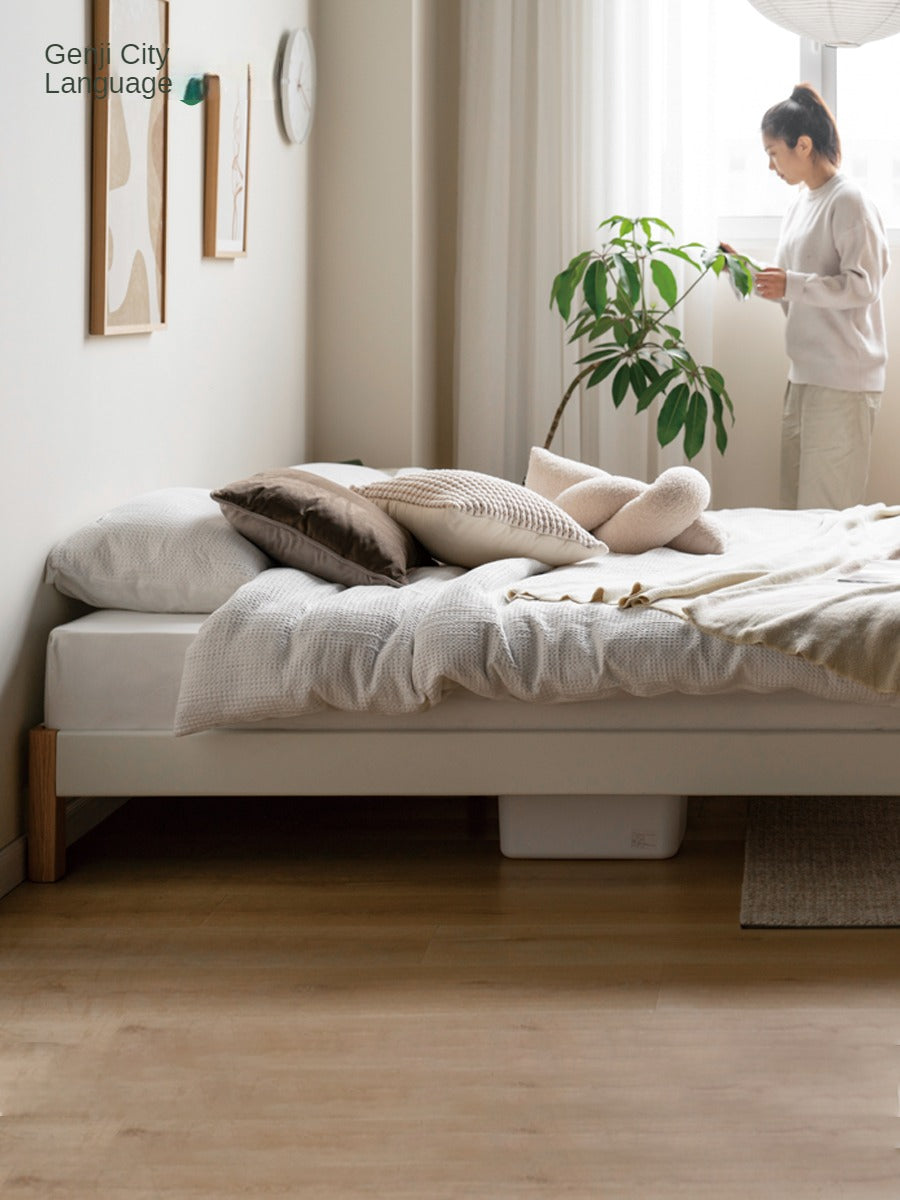 Poplar Solid Wood platform bed, headboard-free bed<