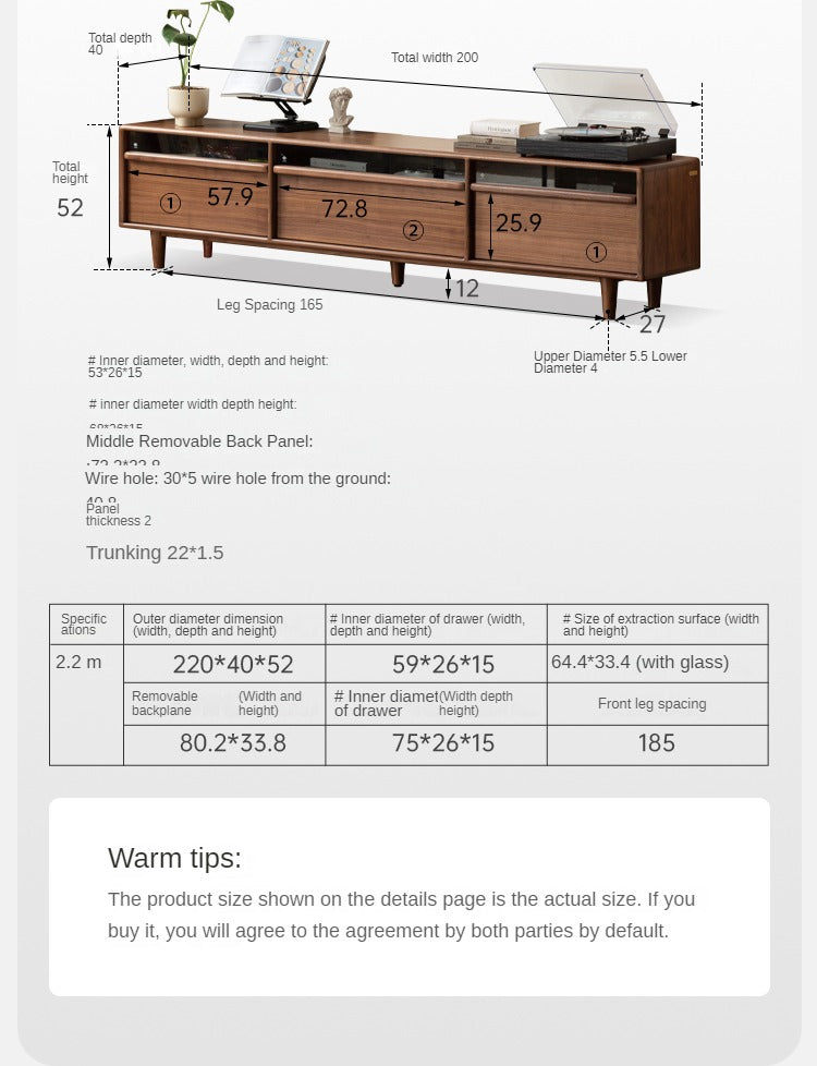 Black Walnut solid wood TV cabinet