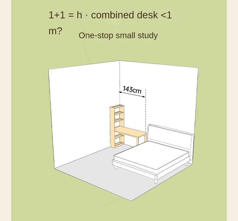 Poplar Solid Wood Office Desk Bookshelf Integrated-