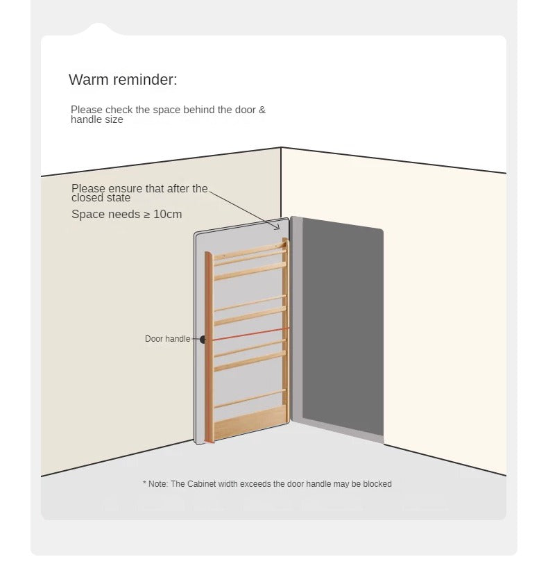 Oak solid wood wall-mounted ultra-thin bookshelf