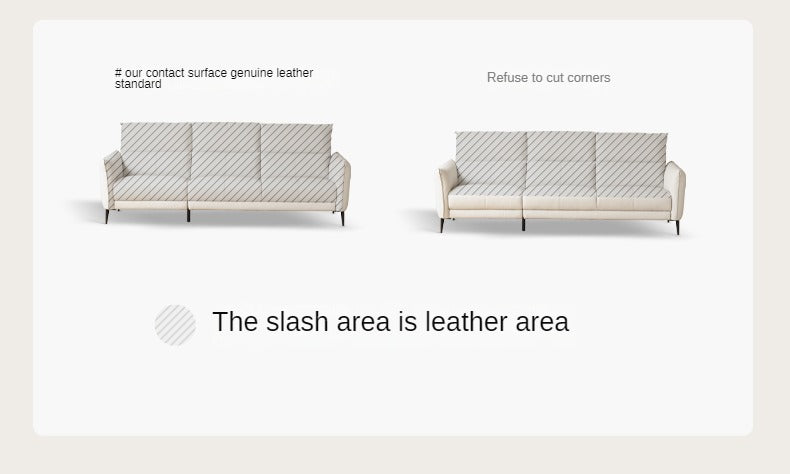 First layer cowhide sofa Italian light luxury: