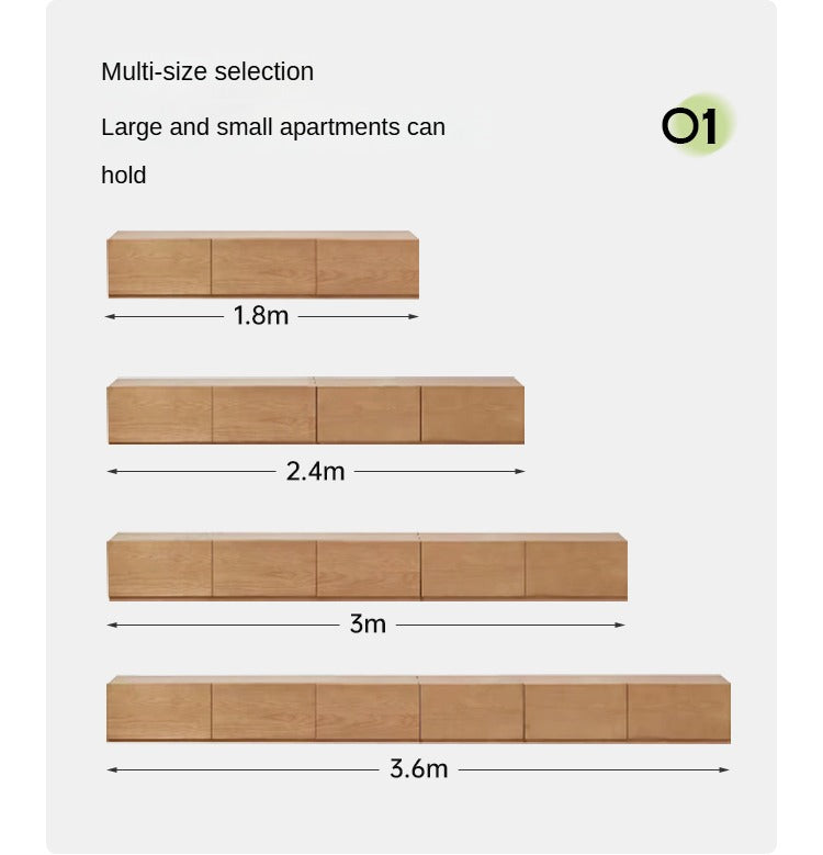 Ash solid wood TV cabinet modern simple floor cabinet