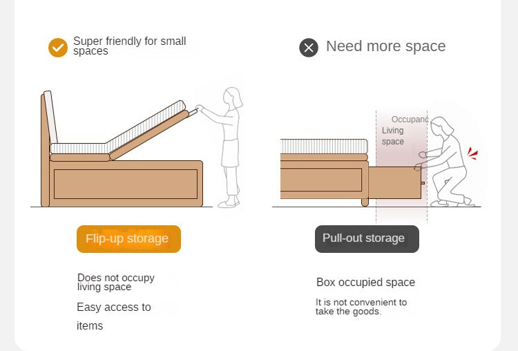 Oak solid wood platform bed, headboard-free bed suspension bed<