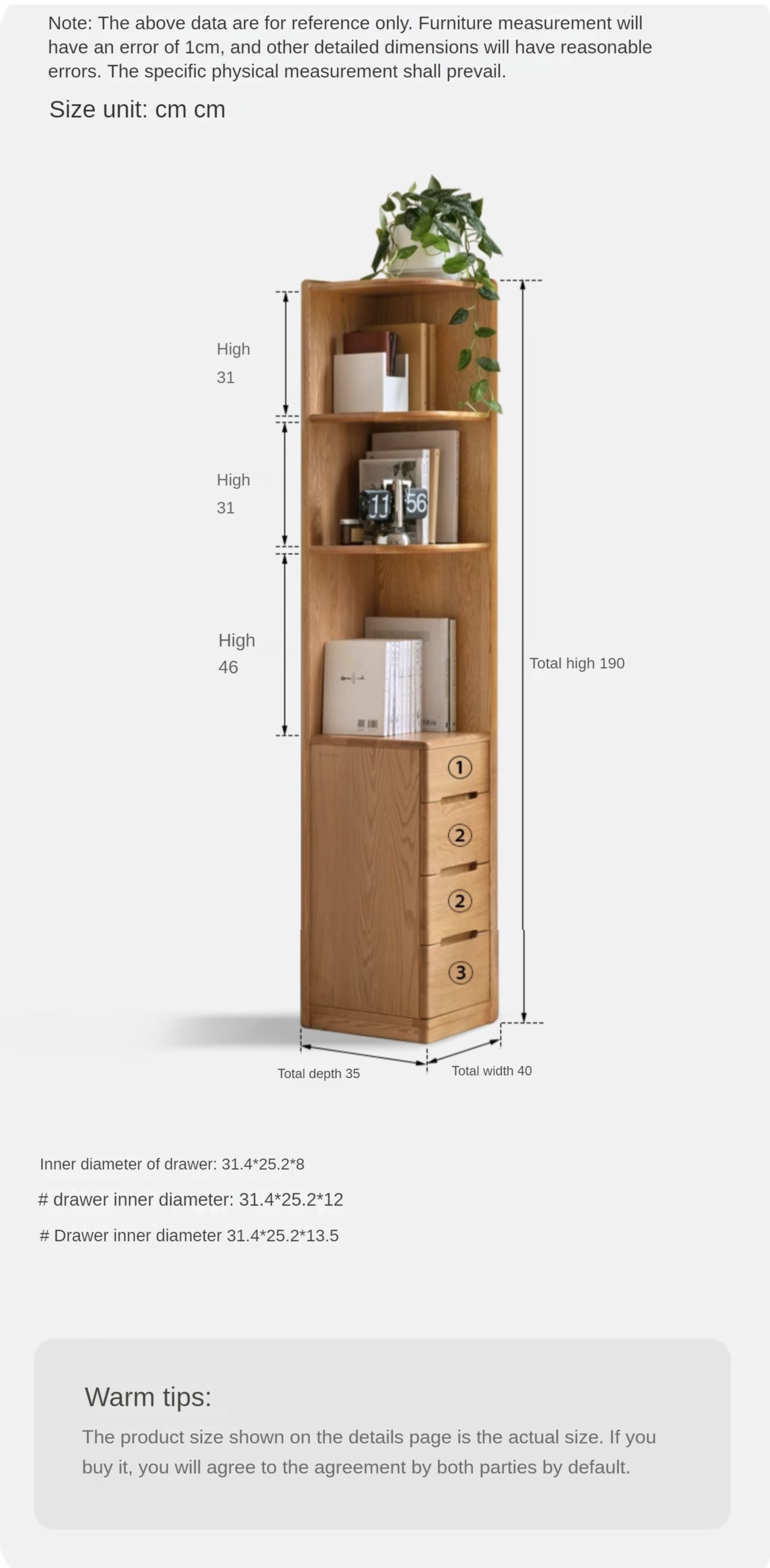 Oak solid wood Corner cabinet  floor-to-ceiling bookcase<