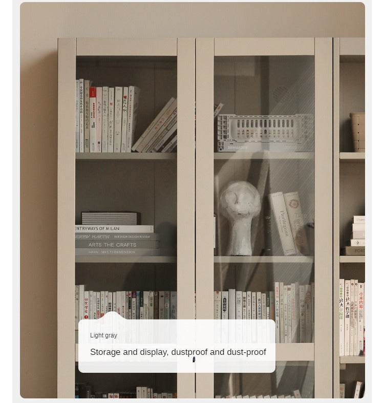 Poplar solid wood bookcase light luxury style<