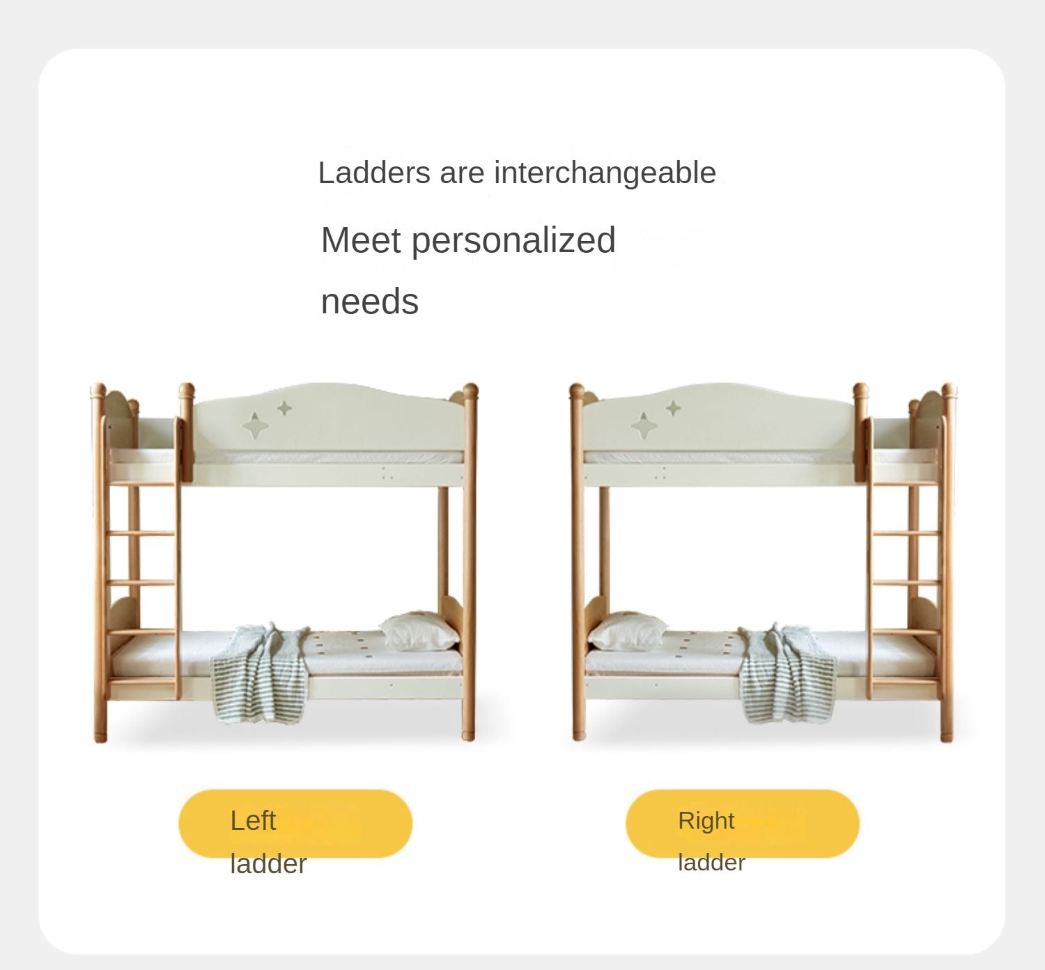 European Beech solid wood children's bunk bed.