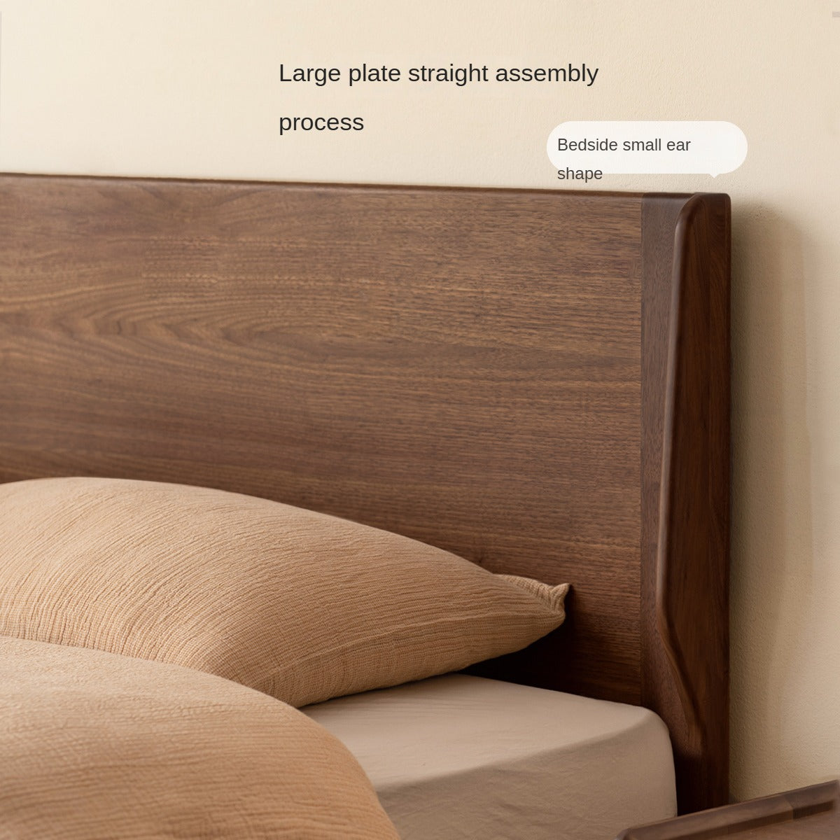 North American Black Walnut Solid Wood Large Bed