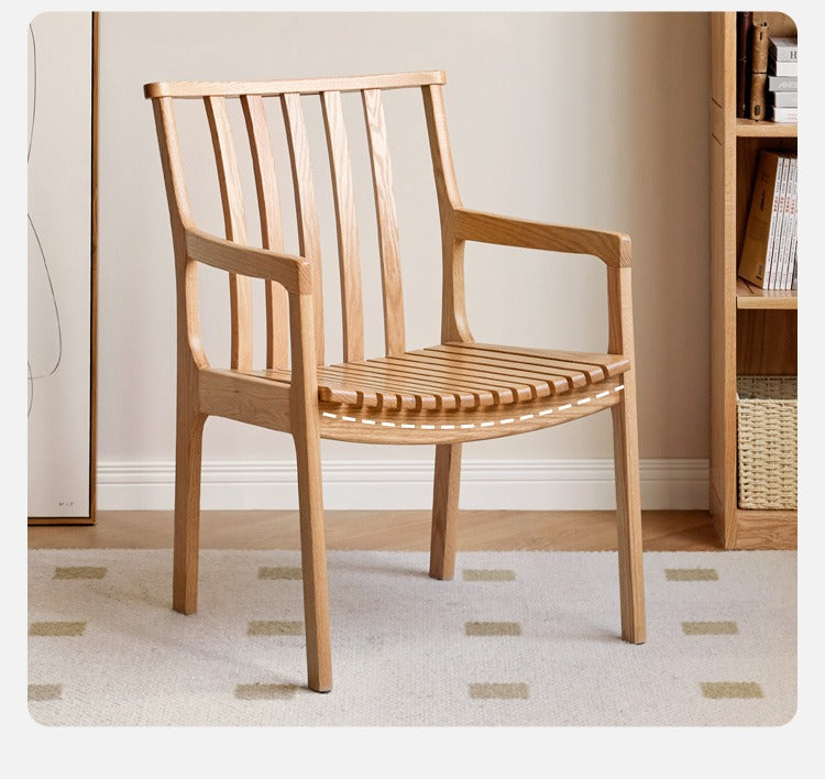 Oak Solid Wood Book Chair Comfortable Soft Back Chair