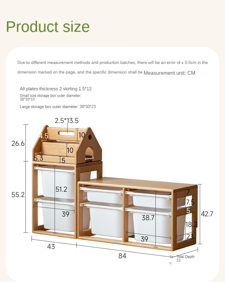 European Beech Solid Wood Children's Storage Rack