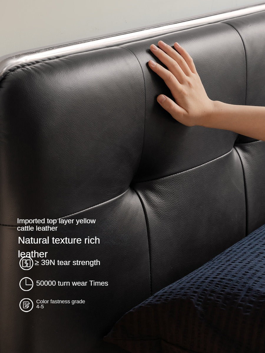 Genuine Leather High End Soft Bed