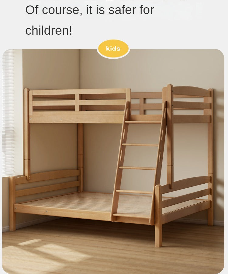 Beech, Birch solid wood children's bunk bed white detachable bed.