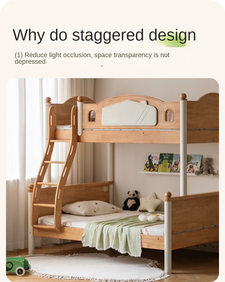 Rubber Solid Wood Children's Bunk Bed