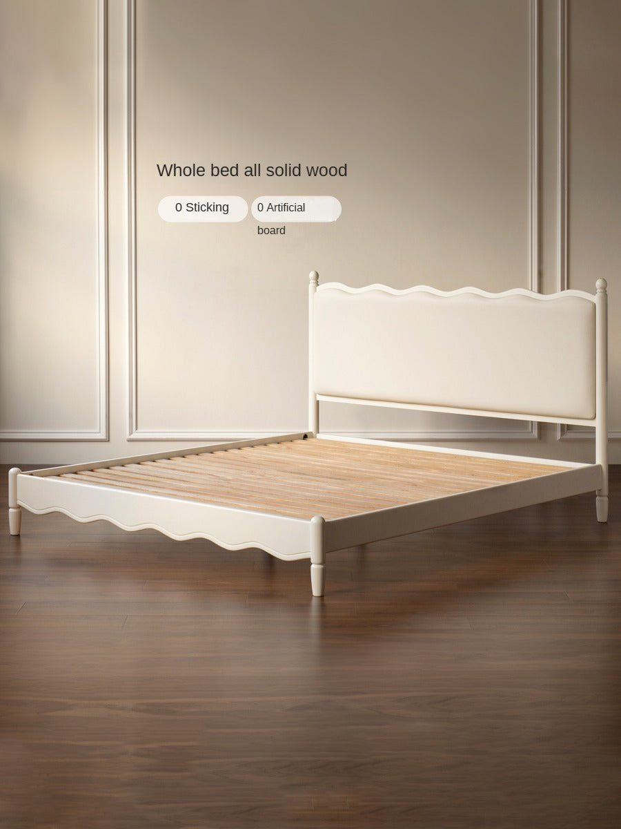 Rubber Solid Wood Organic Leather Soft Bed