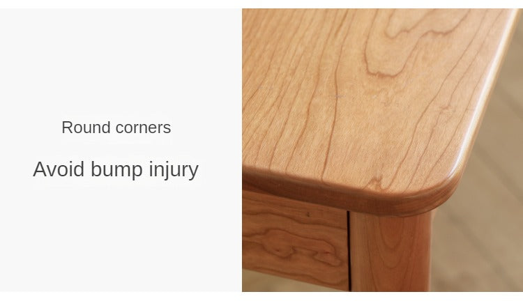 Cherry Solid Wood Table with Socket