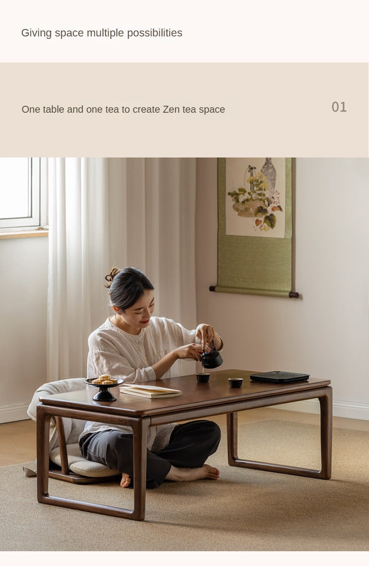 Oak solid wood tatami small tea table