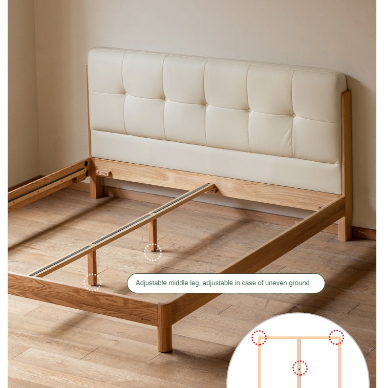 Oak Solid Wood Nordic Soft Back Bed Modern Simple<