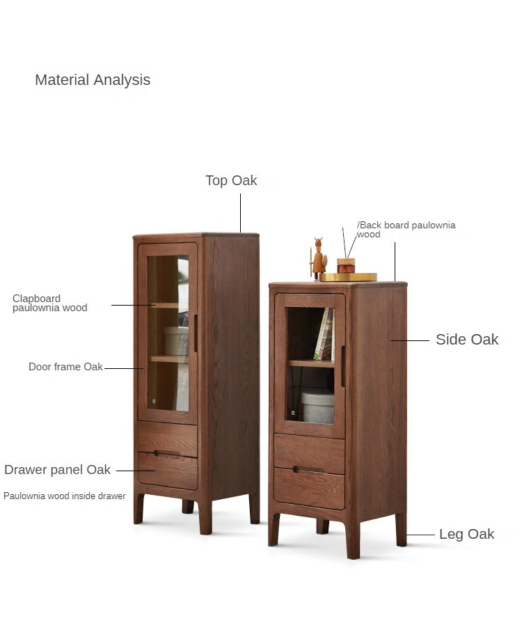 Oak solid wood side cabinet display storage "