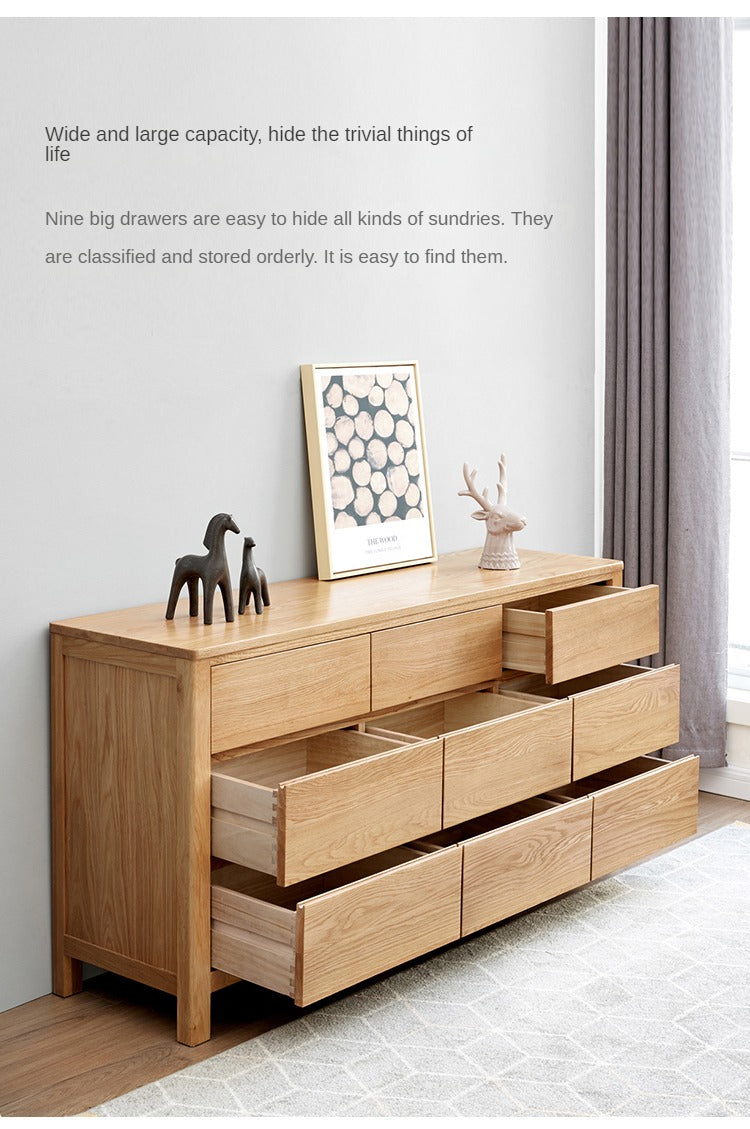 Oak solid wood nine-drawer cabinet  chest of drawers)