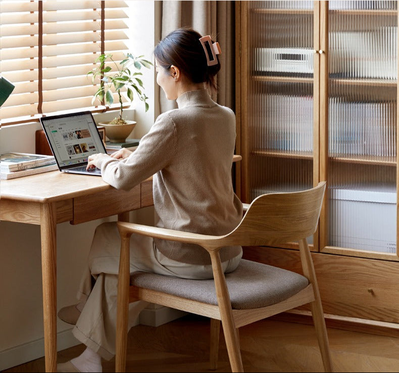 Ash Solid Wood Elegant Armchair: