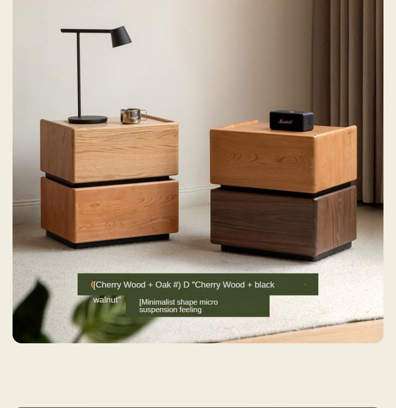 Cherry Solid Wood Retro Nightstand