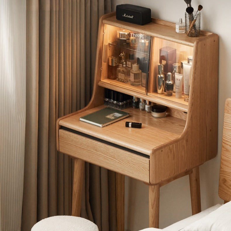 Oak solid wood dressing table shelf integrated