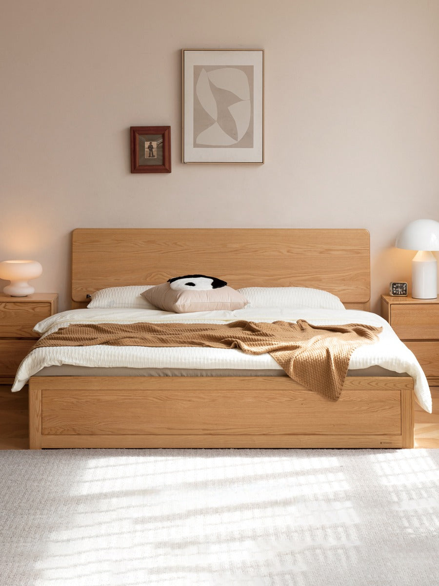 Cherry Solid Wood Box Storage Bed