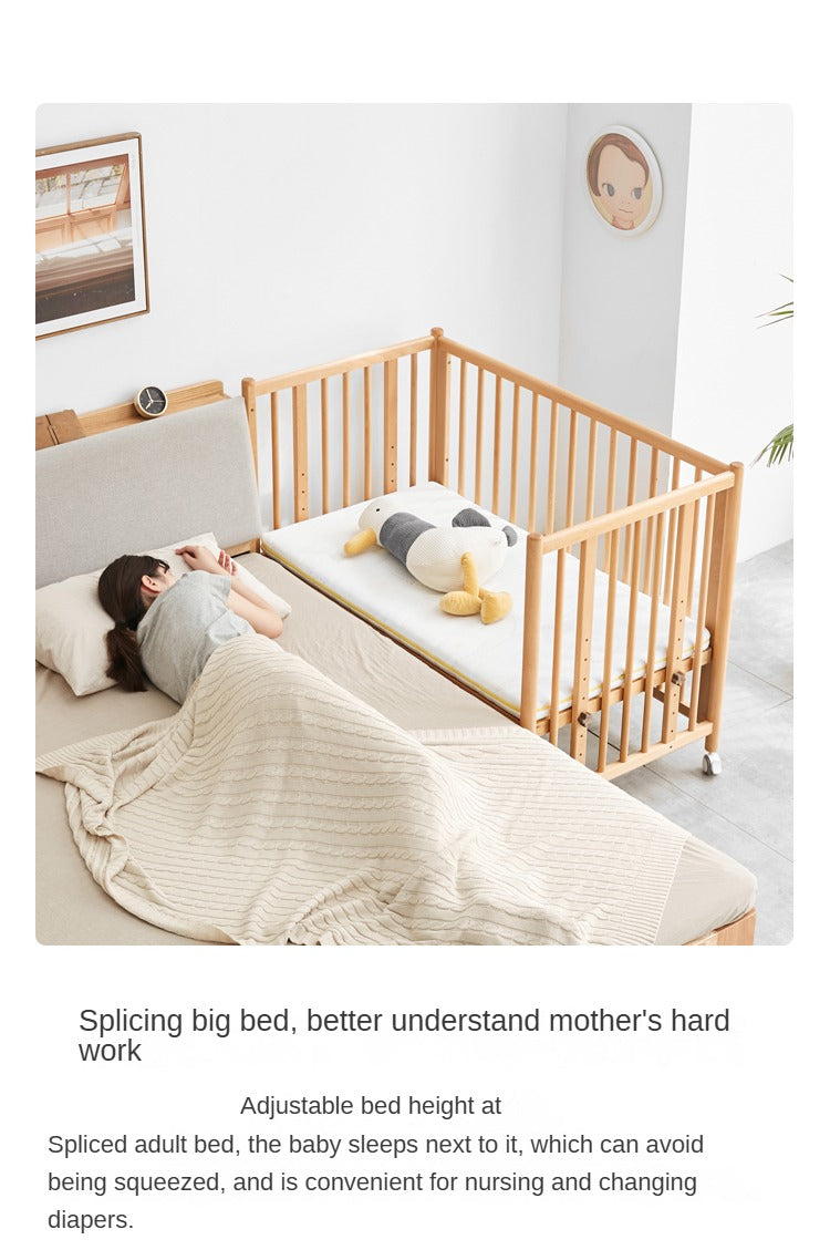 Beech Solid Wood Baby Mobile Bed