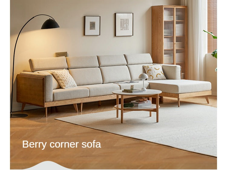 Ash solid wood fabric sofa-