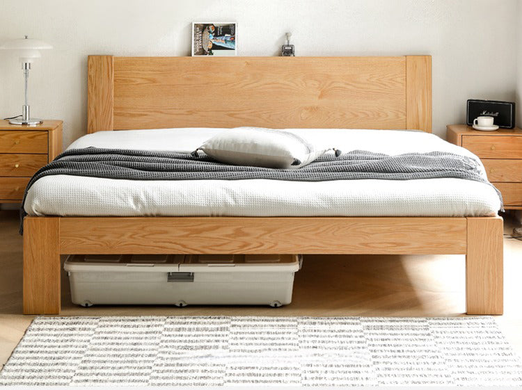 Oak, Rubberwood Solid Wood Bed - SPECIAL PRICE
