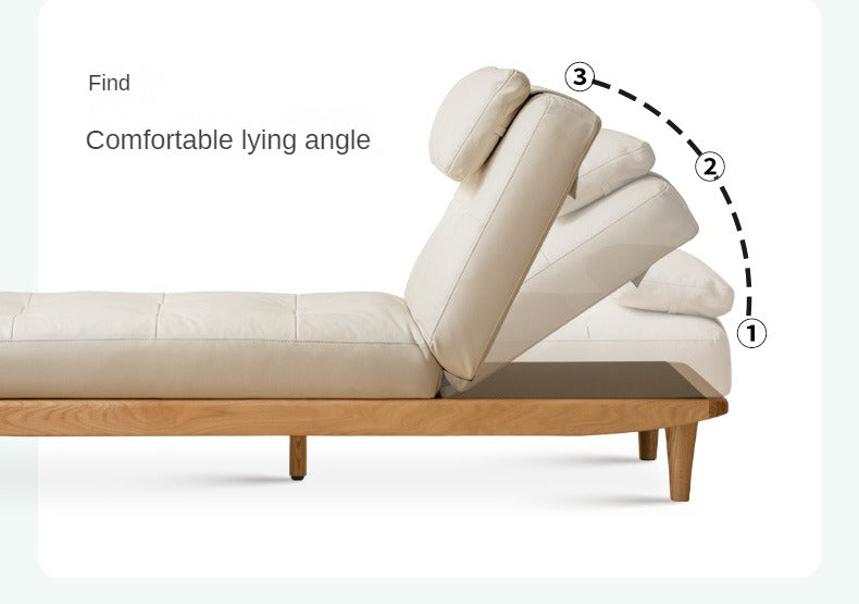 Oak solid wood sofa bed adjustable dual-purpose technological fabric: