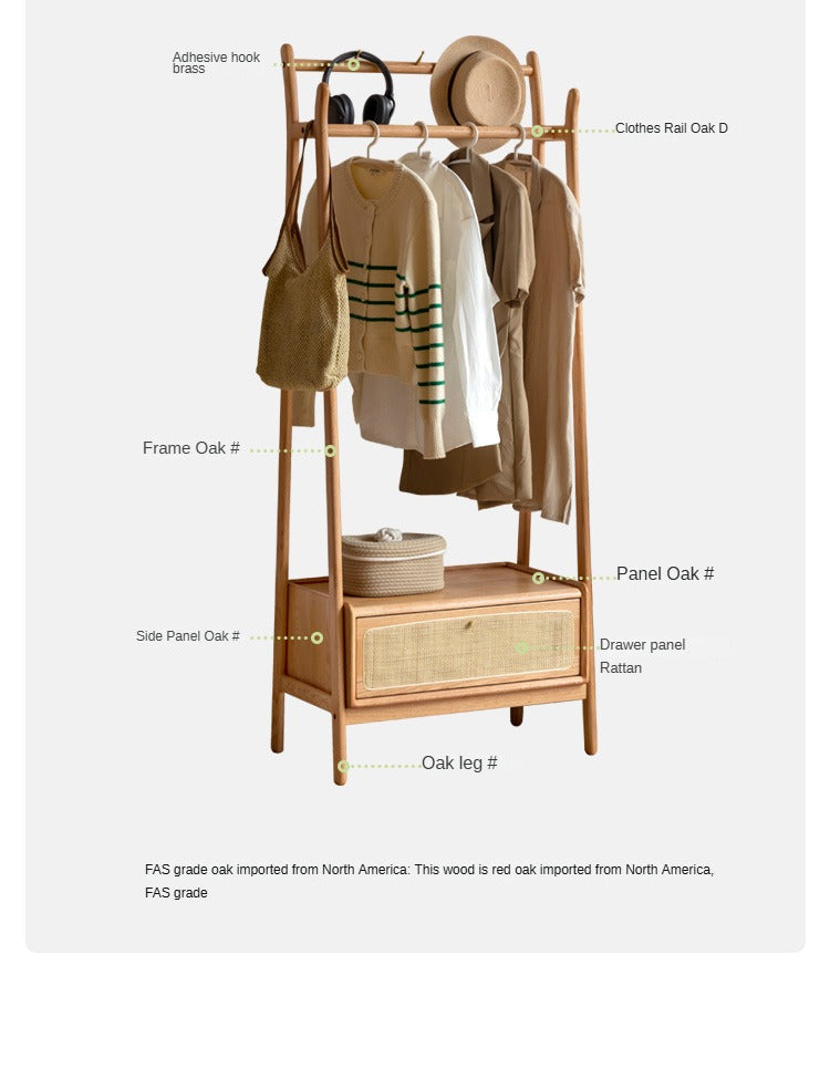 Oak Solid Wood Сlothes Hanger Rack