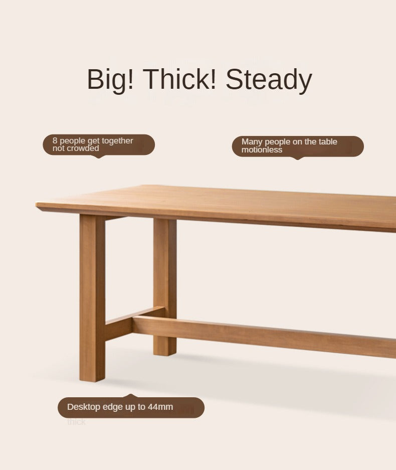 Poplar solid wood modern large board dining table