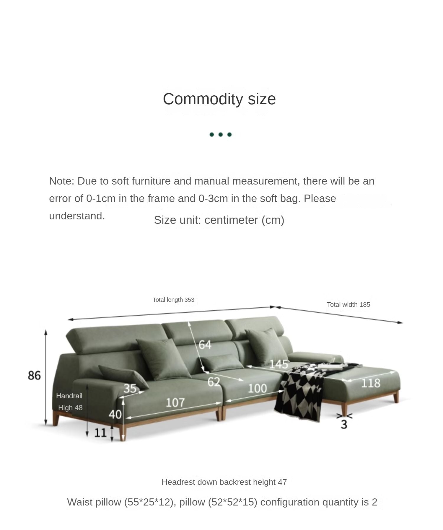 Fabric Combination High Back Sofa