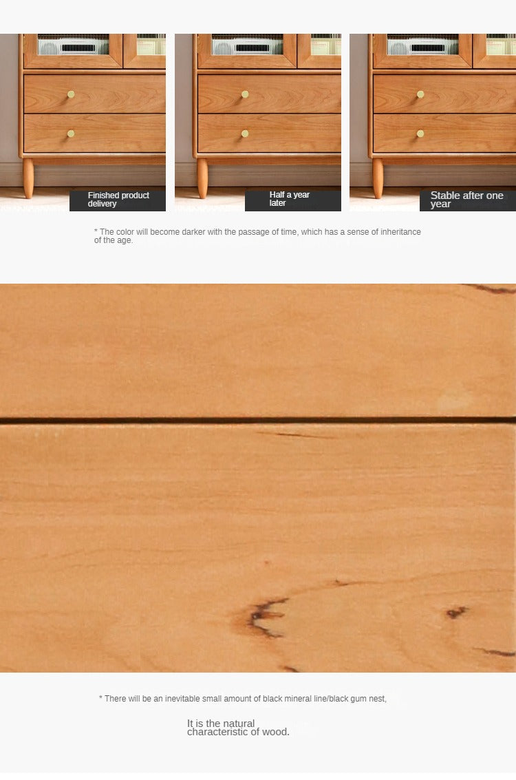 Cherry solid wood bookcase Nordic modern cabinet office bookshelf<