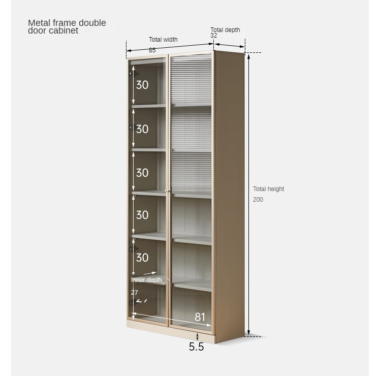 Poplar solid wood bookcase light luxury style<