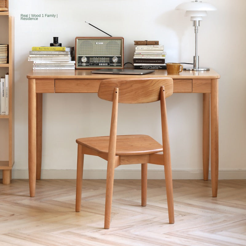 Cherry Solid Wood Table with Socket