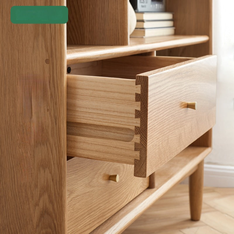 Oak solid wood bookcase Nordic bookshelf