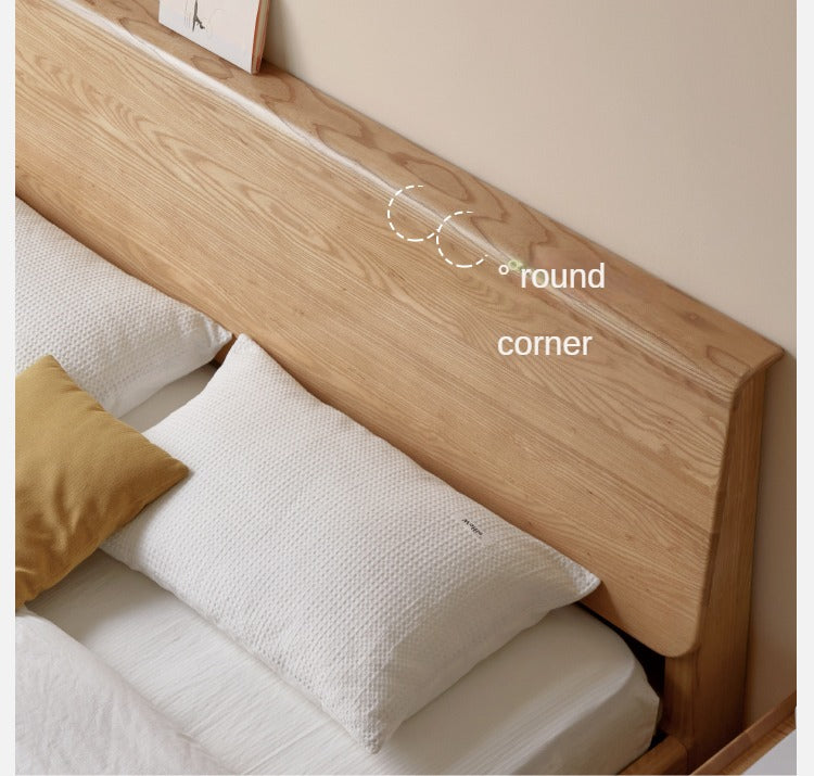 Bed Ash solid wood with socket"