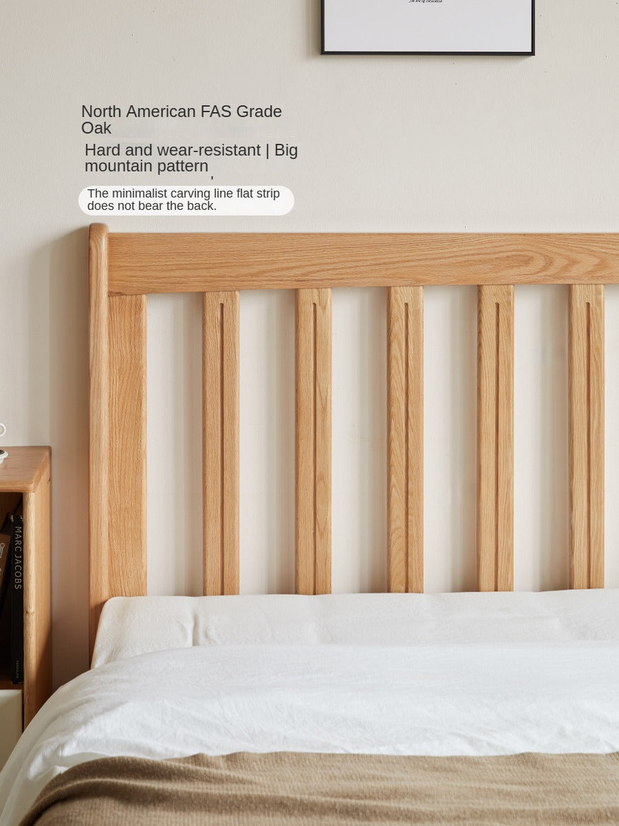 Oak Solid Wood Grille Bed Small Soft Bed