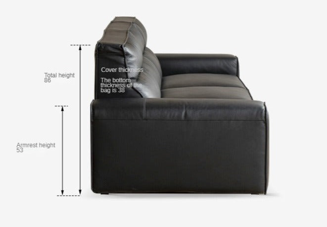 American cattle leather sofa black