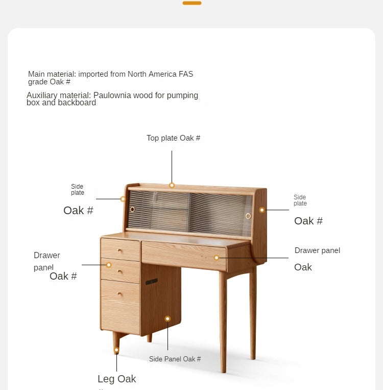 Oak Solid Wood Dressing Table Modern and Atmosphere